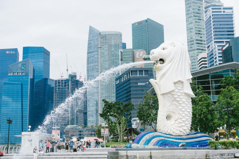 シンガポールのマーライオン像